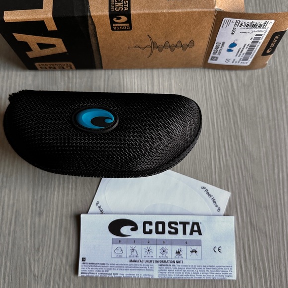 NEW Costa South Point 580G Polarized Blue Mirror Aviator Sunglasses Gunmetal - Picture 6 of 7